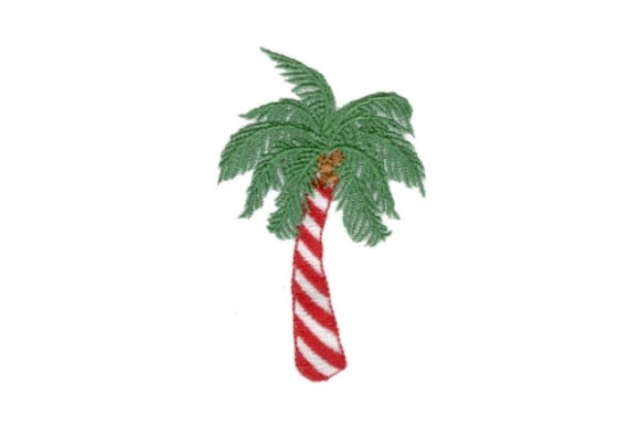 Candy Cane Palm: A Festive Embroidery Delight