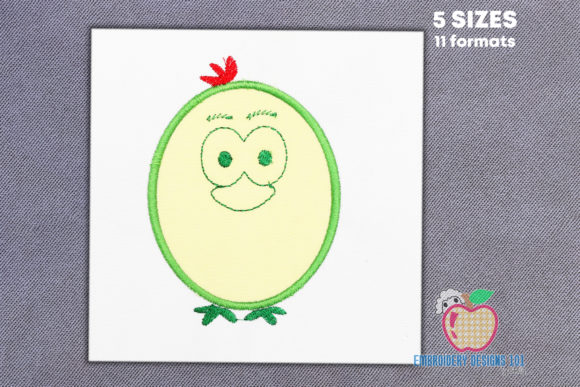 Charming Face of the Cartoon Bird Embroidery