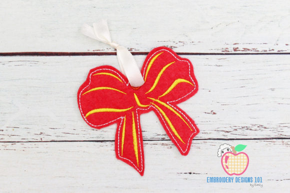 Charming Red Gift Bow Ornament for Personalized Gifts