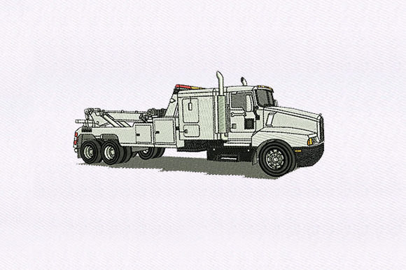 Charming White Truck Embroidery Design