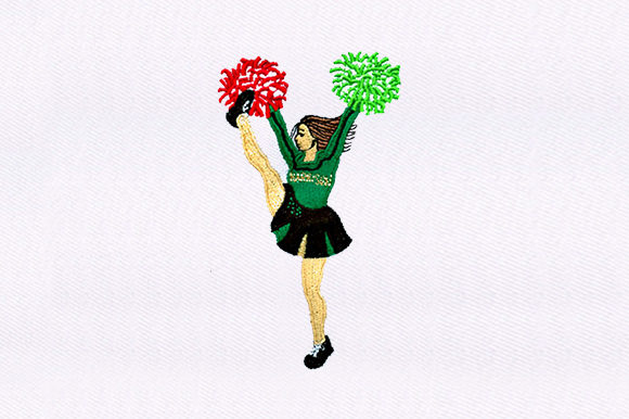 Cheerleading Girl Design: A Festive Embroidery Choice
