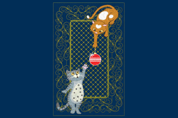 Christmas Kitties: A Festive and Adorable Embroidery Design