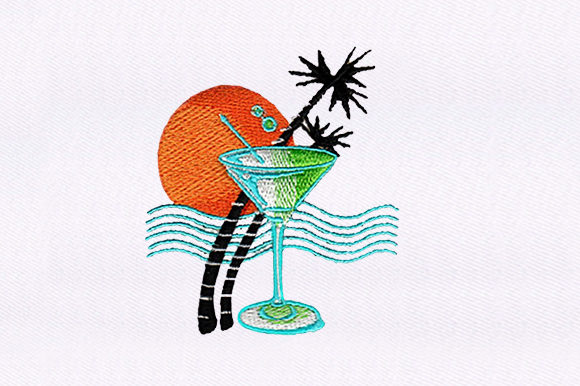 Cocktai by the Beach: A Summery Embroidery Delight