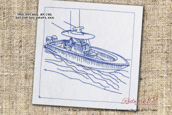 Embroidery Review: Centre Console Boat Design