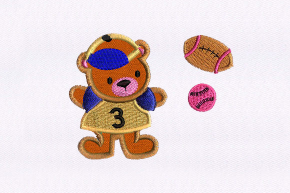 Enjoying Teddy Bear: A Charming Embroidery Design