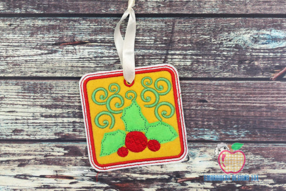 Holly Leaves with Berries: A Festive Embroidery Delight
