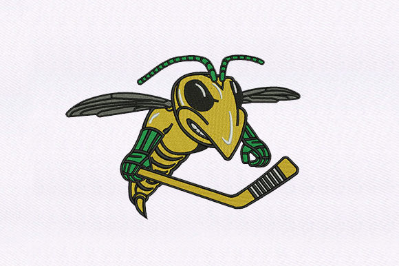 Player Hornet: A Bold and Vibrant Embroidery Design