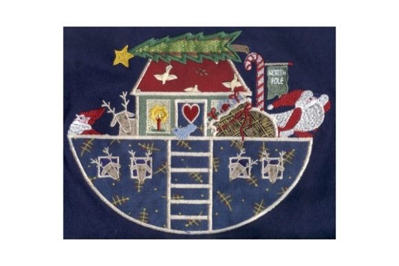 Santa's Ark Applique: A Festive Embroidery Delight