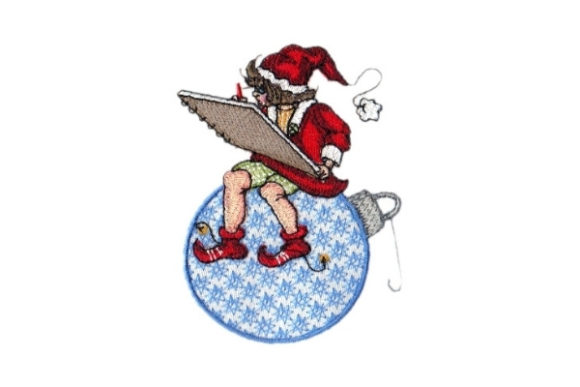 Sassy List Taker Elf: A Festive Embroidery Design