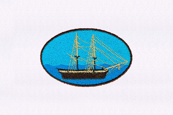 Ship Scenery: A Versatile Embroidery Design for Business
